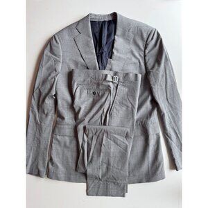 NWOT Men's Custom ATELIER MUNRO Loro Piana Grey Check Wool 2-Piece Suit, Size 50